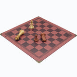 Maxbell Chessboard Mat PU Leather Heat Resistant Chess Pad Mat for Park Game Outdoor Brown