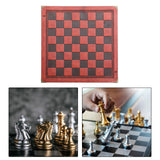 Maxbell Chessboard Mat PU Leather Heat Resistant Chess Pad Mat for Park Game Outdoor Brown