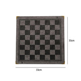 Maxbell Chessboard Mat PU Leather Heat Resistant Chess Pad Mat for Park Game Outdoor Gray