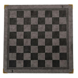 Maxbell Chessboard Mat PU Leather Heat Resistant Chess Pad Mat for Park Game Outdoor Gray