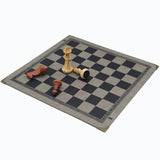 Maxbell Chessboard Mat PU Leather Heat Resistant Chess Pad Mat for Park Game Outdoor Gray