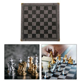 Maxbell Chessboard Mat PU Leather Heat Resistant Chess Pad Mat for Park Game Outdoor Gray