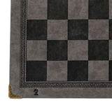 Maxbell Chessboard Mat PU Leather Heat Resistant Chess Pad Mat for Park Game Outdoor Gray