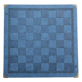 Maxbell Chessboard Mat PU Leather Heat Resistant Chess Pad Mat for Park Game Outdoor Blue