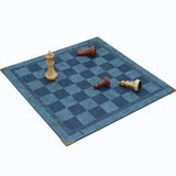 Maxbell Chessboard Mat PU Leather Heat Resistant Chess Pad Mat for Park Game Outdoor Blue