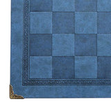 Maxbell Chessboard Mat PU Leather Heat Resistant Chess Pad Mat for Park Game Outdoor Blue