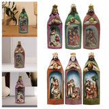 Maxbell Christmas Nativity Set Nativity Scene Statue for Thanksgiving Birthday Study violet