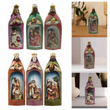 Maxbell Christmas Nativity Set Nativity Scene Statue for Thanksgiving Birthday Study violet