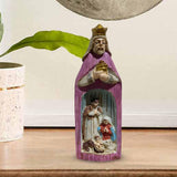 Maxbell Christmas Nativity Set Nativity Scene Statue for Thanksgiving Birthday Study violet