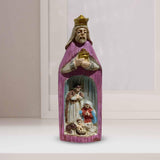 Maxbell Christmas Nativity Set Nativity Scene Statue for Thanksgiving Birthday Study violet
