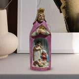 Maxbell Christmas Nativity Set Nativity Scene Statue for Thanksgiving Birthday Study violet