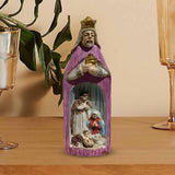 Maxbell Christmas Nativity Set Nativity Scene Statue for Thanksgiving Birthday Study violet