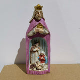 Maxbell Christmas Nativity Set Nativity Scene Statue for Thanksgiving Birthday Study violet
