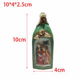 Maxbell Christmas Nativity Set Nativity Scene Statue for Thanksgiving Birthday Study green