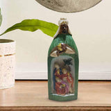 Maxbell Christmas Nativity Set Nativity Scene Statue for Thanksgiving Birthday Study green
