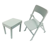 Maxbell Action Figure Mini Desk Chair Model Display 1:12 Scale Miniature Table Chair light gray