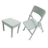 Maxbell Action Figure Mini Desk Chair Model Display 1:12 Scale Miniature Table Chair light gray
