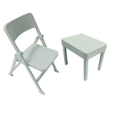 Maxbell Action Figure Mini Desk Chair Model Display 1:12 Scale Miniature Table Chair light gray