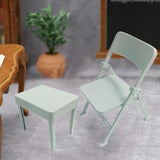 Maxbell Action Figure Mini Desk Chair Model Display 1:12 Scale Miniature Table Chair light gray