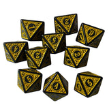 Maxbell 10Pcs 15mm Dices Acrylic Party Game Dices 8 Sided Dices Set for Party KTV Yellow
