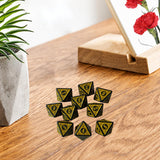 Maxbell 10Pcs 15mm Dices Acrylic Party Game Dices 8 Sided Dices Set for Party KTV Yellow