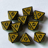 Maxbell 10Pcs 15mm Dices Acrylic Party Game Dices 8 Sided Dices Set for Party KTV Yellow