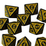 Maxbell 10Pcs 15mm Dices Acrylic Party Game Dices 8 Sided Dices Set for Party KTV Yellow