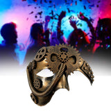Maxbell Punk Opera Mask Retro Half Face Masquerade Mask for Musical Stage Show Party Bronze