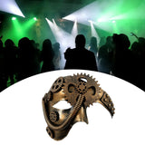 Maxbell Punk Opera Mask Retro Half Face Masquerade Mask for Musical Stage Show Party Bronze