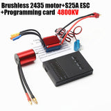 Maxbell Brushless Motor and 25A ESC and Programming Card Combo Set for 1:16 1:14 DIY 4800KV