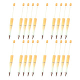 Maxbell 20Pcs Beadable Pens Kit Printable Bead Ballpoint Pen for Draw Exam Classroom Orange Yellow
