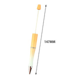 Maxbell 20Pcs Beadable Pens Kit Printable Bead Ballpoint Pen for Draw Exam Classroom Orange Yellow