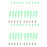 Maxbell 20Pcs Beadable Pens Kit Printable Bead Ballpoint Pen for Draw Exam Classroom Green
