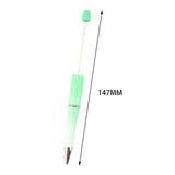 Maxbell 20Pcs Beadable Pens Kit Printable Bead Ballpoint Pen for Draw Exam Classroom Green