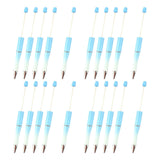 Maxbell 20Pcs Beadable Pens Kit Printable Bead Ballpoint Pen for Draw Exam Classroom Blue