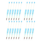 Maxbell 20Pcs Beadable Pens Kit Printable Bead Ballpoint Pen for Draw Exam Classroom Blue