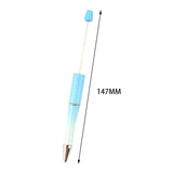 Maxbell 20Pcs Beadable Pens Kit Printable Bead Ballpoint Pen for Draw Exam Classroom Blue
