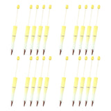 Maxbell 20Pcs Beadable Pens Kit Printable Bead Ballpoint Pen for Draw Exam Classroom Yellow