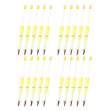 Maxbell 20Pcs Beadable Pens Kit Printable Bead Ballpoint Pen for Draw Exam Classroom Yellow