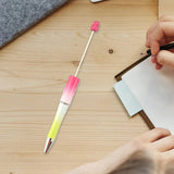 Maxbell 20Pcs Bead Ballpoint Pen DIY Beadable Pens Kit for Classroom Draw Exam Spare Style A