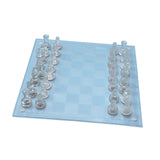 Maxbell Crystal Chess Board Adults Play Set Glass Chess Game for Gift Activity Party