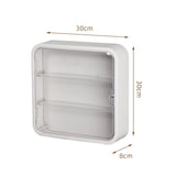 Maxbell Clear Acrylic Display Case Dustproof for Figurines Collectibles Shot Glasses White