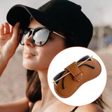 Maxbell Soft Glasses Case Durable Lightweight PU Leather for Women Men Camping Brown