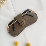 Maxbell Soft Glasses Case Durable Lightweight PU Leather for Women Men Camping Gray
