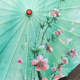 Maxbell Silk Cloth Women Umbrella Rainproof 32" for Costumes Cosplay Village Scenery Style C