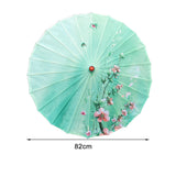 Maxbell Silk Cloth Women Umbrella Rainproof 32" for Costumes Cosplay Village Scenery Style C