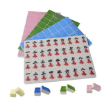 Maxbell Travel Mini Mahjong Board Game, 144 Tiles Mahjong for Outdoor Gathering Home Pink