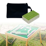 Maxbell Travel Mini Mahjong Board Game, 144 Tiles Mahjong for Outdoor Gathering Home Green