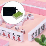 Maxbell Travel Mini Mahjong Board Game, 144 Tiles Mahjong for Outdoor Gathering Home Green