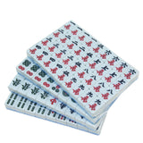 Maxbell Travel Mini Mahjong Board Game, 144 Tiles Mahjong for Outdoor Gathering Home Blue
